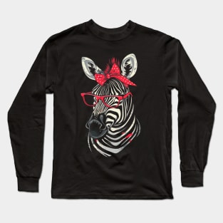 Zebra Stripe Semiotics Long Sleeve T-Shirt